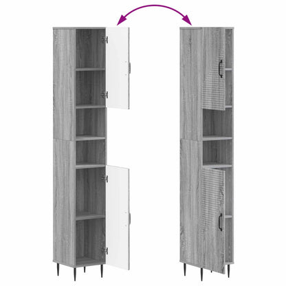 vidaXL 2 Piece Bathroom Cabinet Set HAARLEM Grey Sonoma