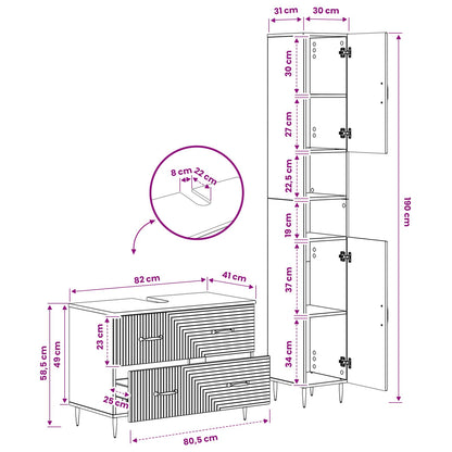 vidaXL 2 Piece Bathroom Cabinet Set HAARLEM Grey Sonoma