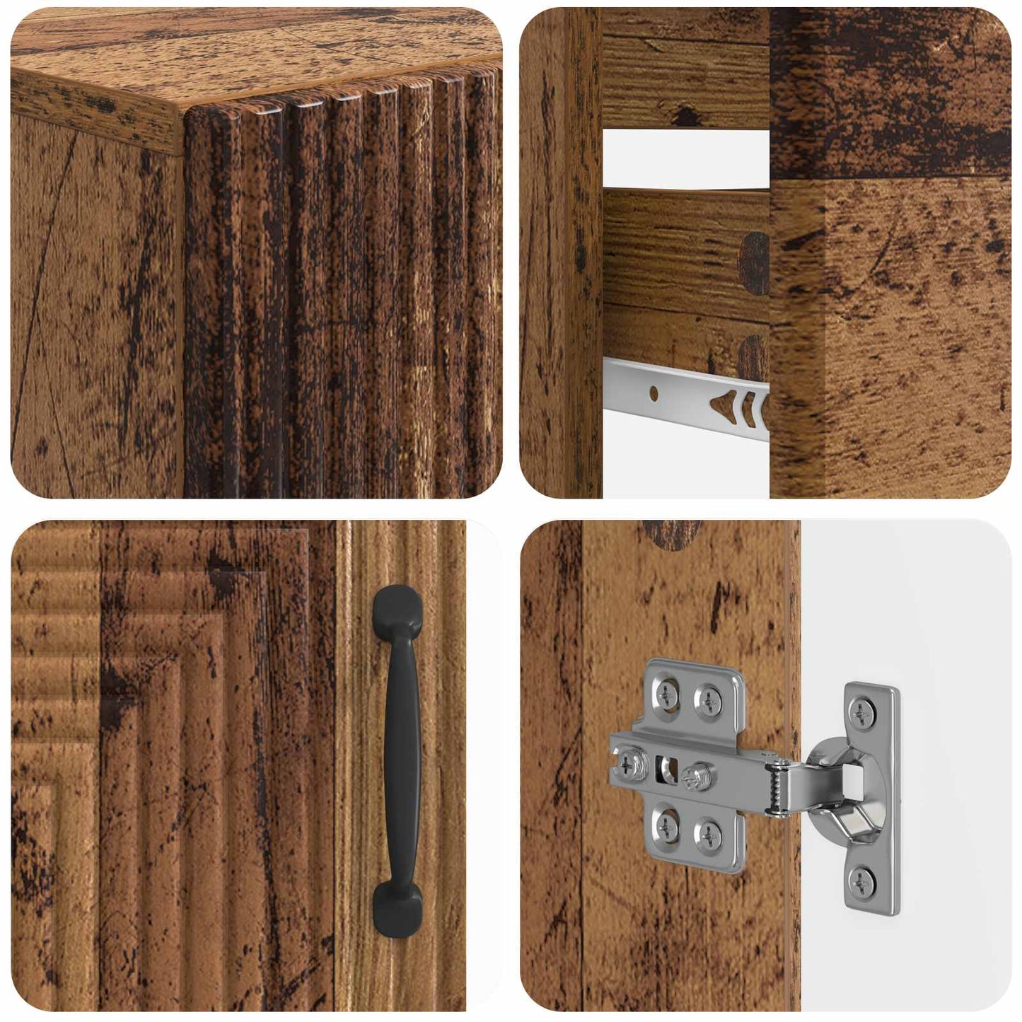 vidaXL 2 Piece Bathroom Cabinet Set HAARLEM Old Wood Engineered Wood