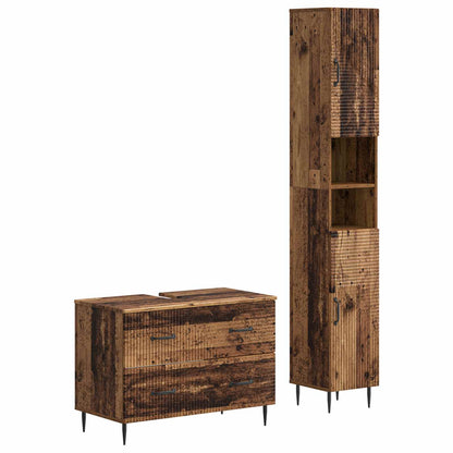 vidaXL 2 Piece Bathroom Cabinet Set HAARLEM Old Wood Engineered Wood