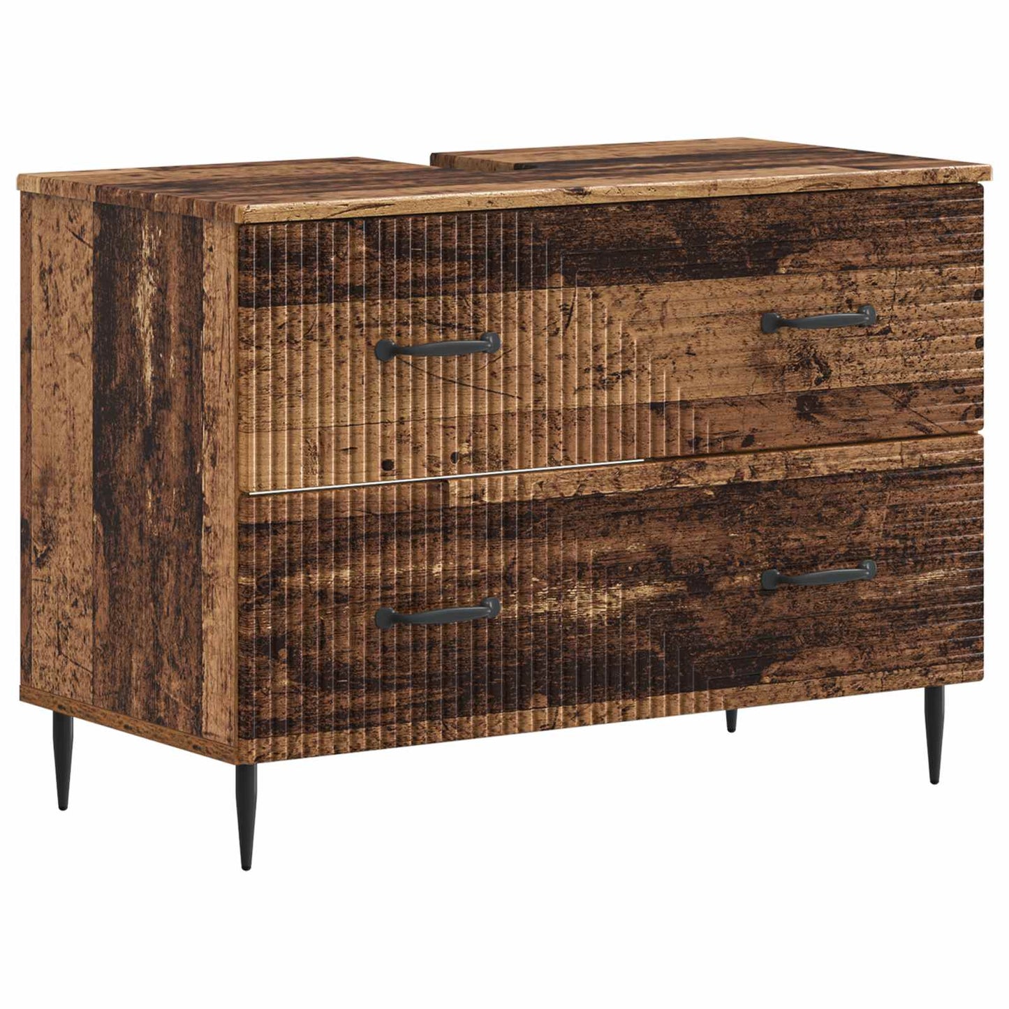 vidaXL 2 Piece Bathroom Cabinet Set HAARLEM Old Wood Engineered Wood