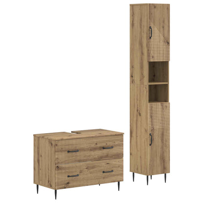 vidaXL 2 Piece Bathroom Cabinet Set HAARLEM Artisan Oak