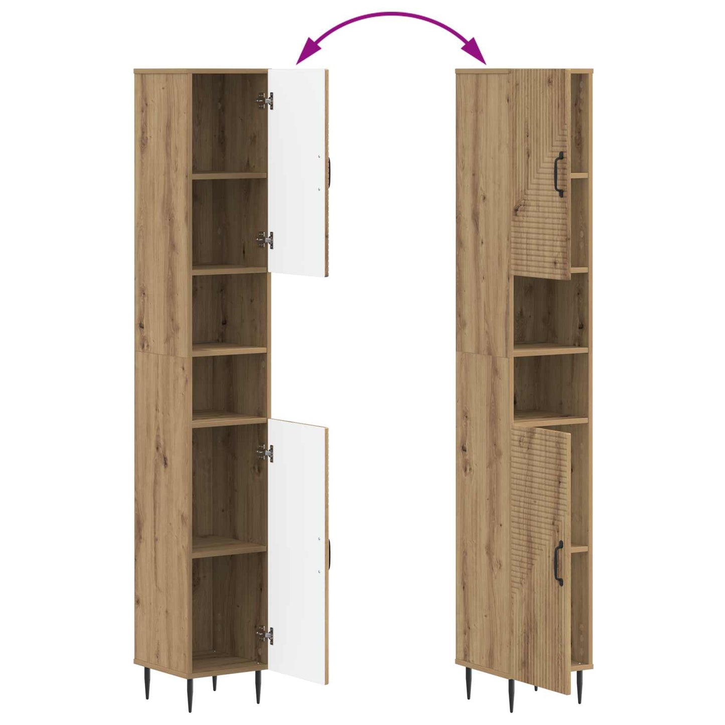 vidaXL 2 Piece Bathroom Cabinet Set HAARLEM Artisan Oak