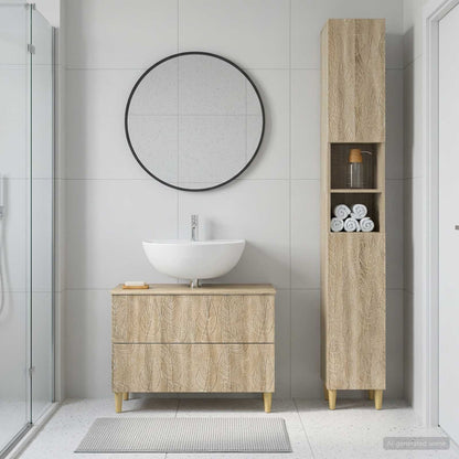 vidaXL 2 Piece Bathroom Cabinet Set DELFT Sonoma Oak Engineered Wood