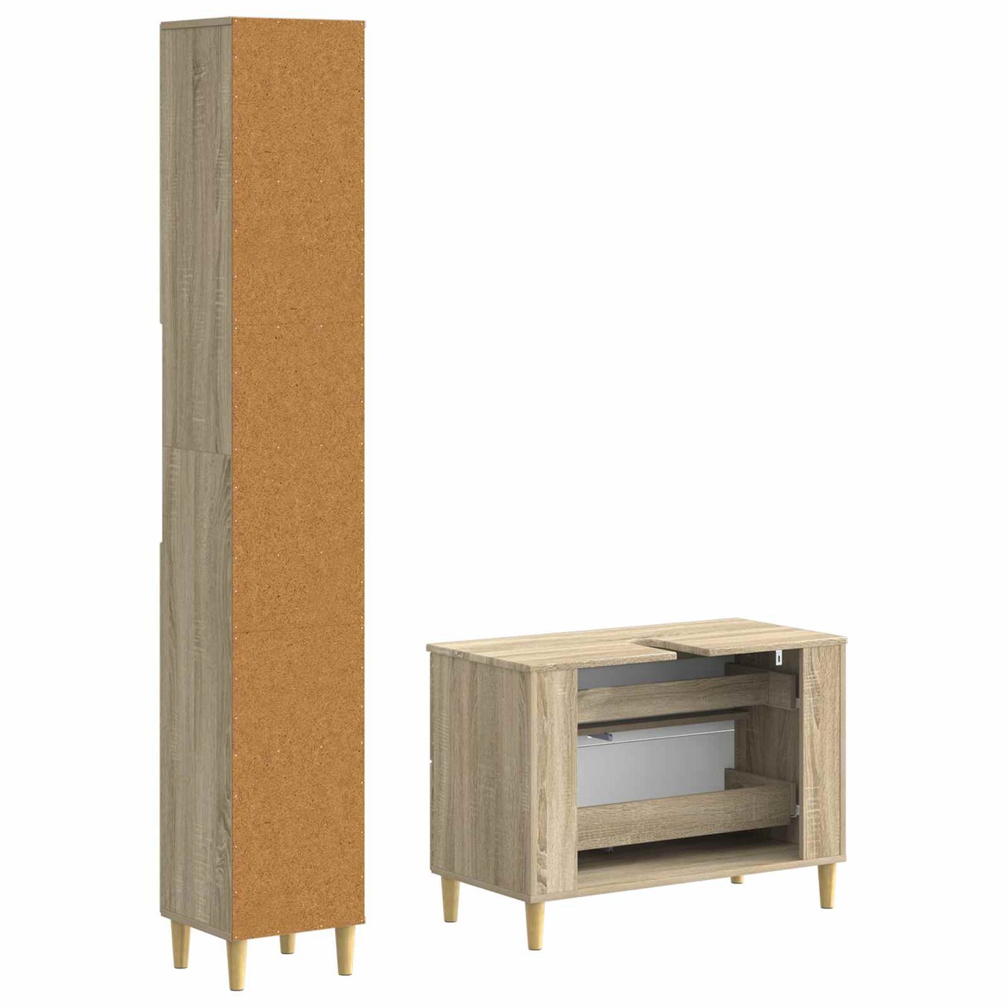 vidaXL 2 Piece Bathroom Cabinet Set DELFT Sonoma Oak Engineered Wood