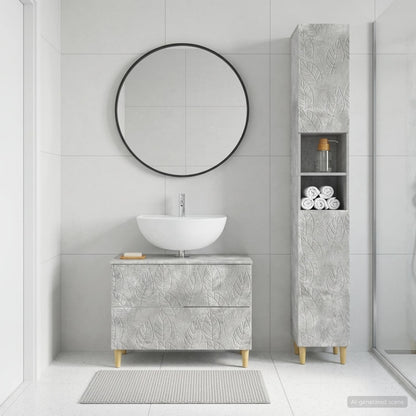 vidaXL 2 Piece Bathroom Cabinet Set DELFT Concrete Grey