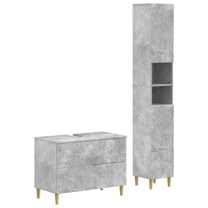 vidaXL 2 Piece Bathroom Cabinet Set DELFT Concrete Grey