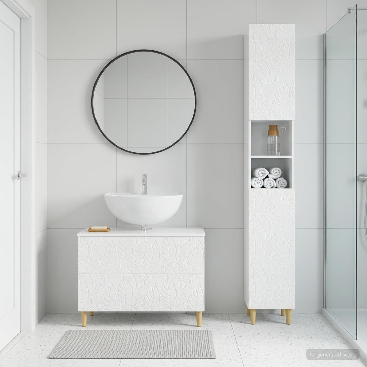 vidaXL 2 Piece Bathroom Cabinet Set DELFT High Gloss White
