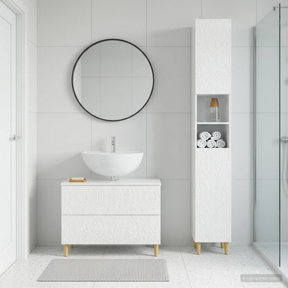 vidaXL 2 Piece Bathroom Cabinet Set DELFT High Gloss White