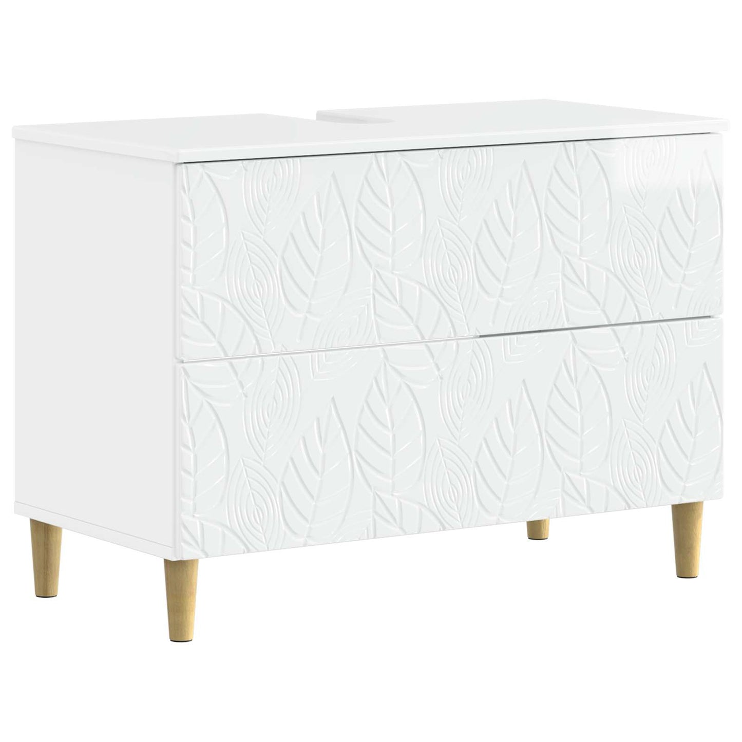 vidaXL 2 Piece Bathroom Cabinet Set DELFT High Gloss White