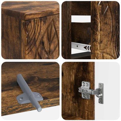 vidaXL 2 Piece Bathroom Cabinet Set DELFT Smoked Oak Engineered Wood