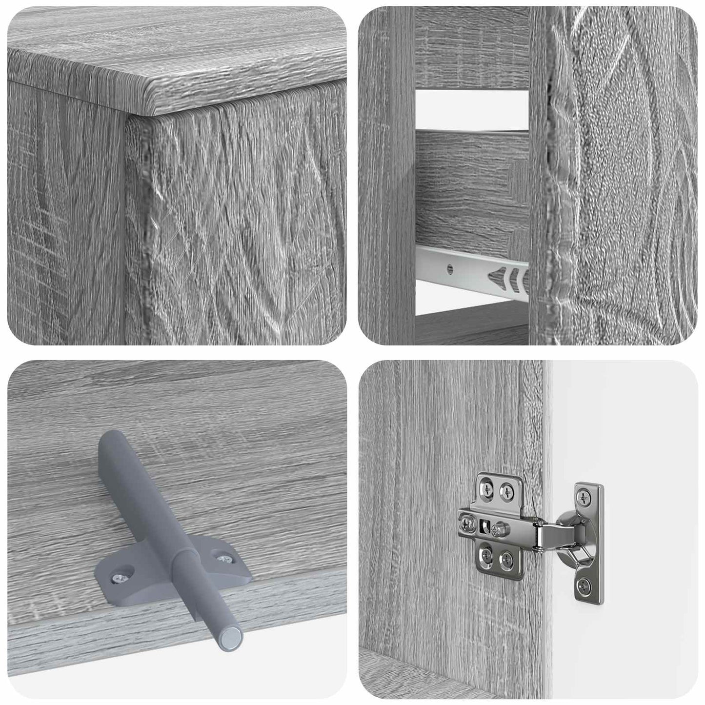 vidaXL 2 Piece Bathroom Cabinet Set DELFT Grey Sonoma Engineered Wood