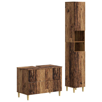 vidaXL 2 Piece Bathroom Cabinet Set DELFT Old Wood Engineered Wood
