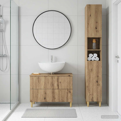 vidaXL 2 Piece Bathroom Cabinet Set DELFT Artisan Oak Engineered Wood