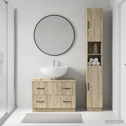 vidaXL 2 Piece Bathroom Cabinet Set HOORN Sonoma Oak Engineered Wood