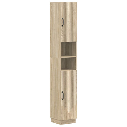 vidaXL 2 Piece Bathroom Cabinet Set HOORN Sonoma Oak Engineered Wood