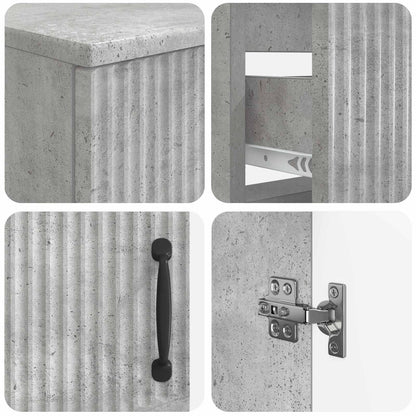 vidaXL 2 Piece Bathroom Cabinet Set HOORN Concrete Grey