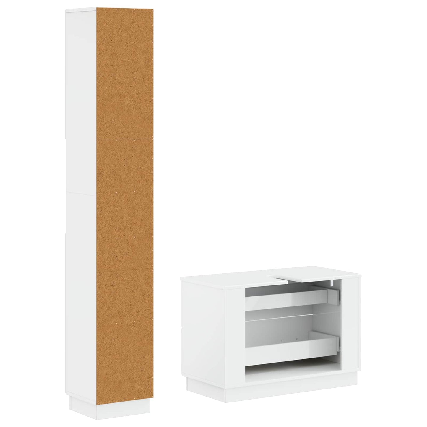 vidaXL 2 Piece Bathroom Cabinet Set HOORN High Gloss White