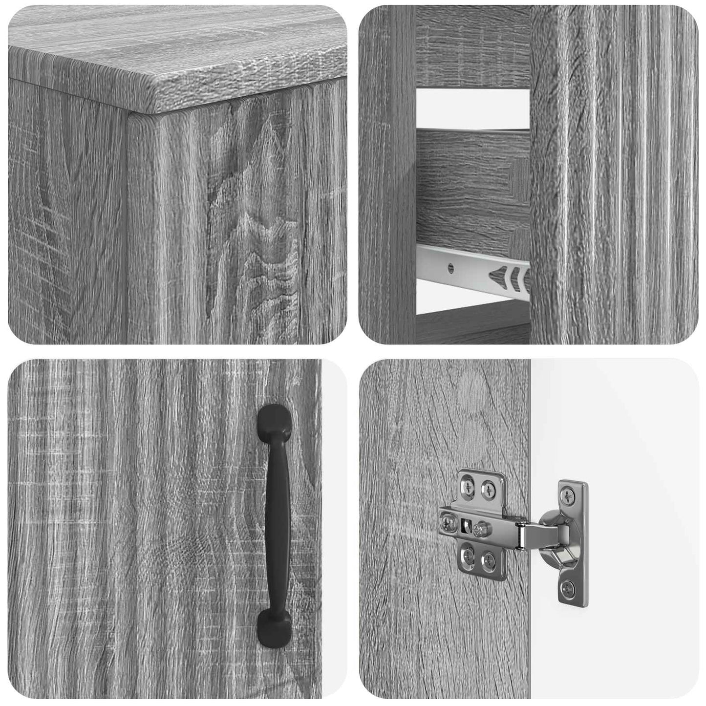 vidaXL 2 Piece Bathroom Cabinet Set HOORN Grey Sonoma Engineered Wood