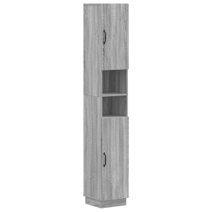 vidaXL 2 Piece Bathroom Cabinet Set HOORN Grey Sonoma Engineered Wood