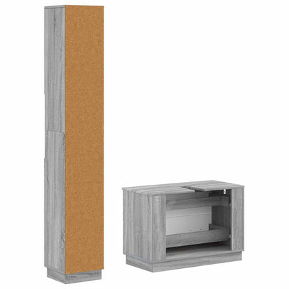 vidaXL 2 Piece Bathroom Cabinet Set HOORN Grey Sonoma Engineered Wood