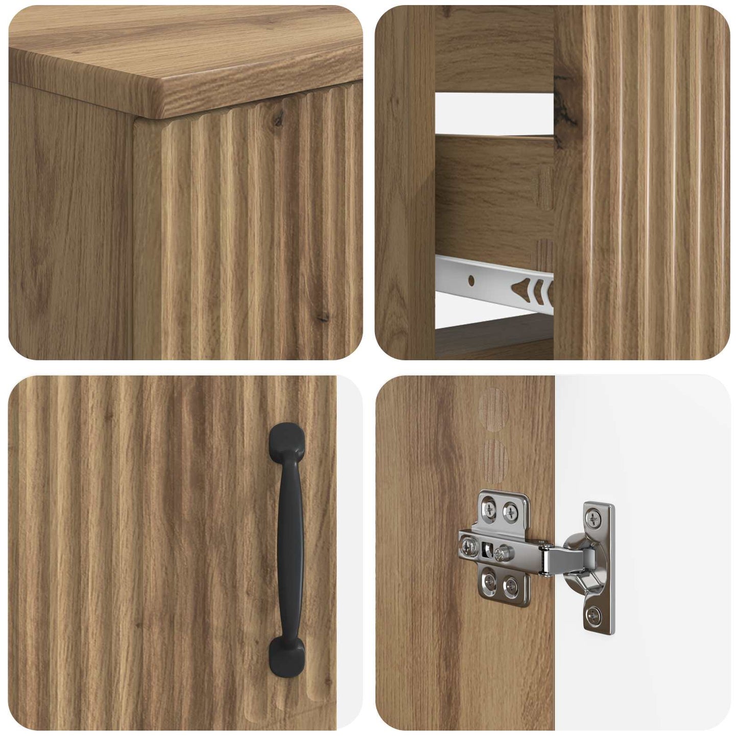 vidaXL 2 Piece Bathroom Cabinet Set HOORN Artisan Oak Engineered Wood