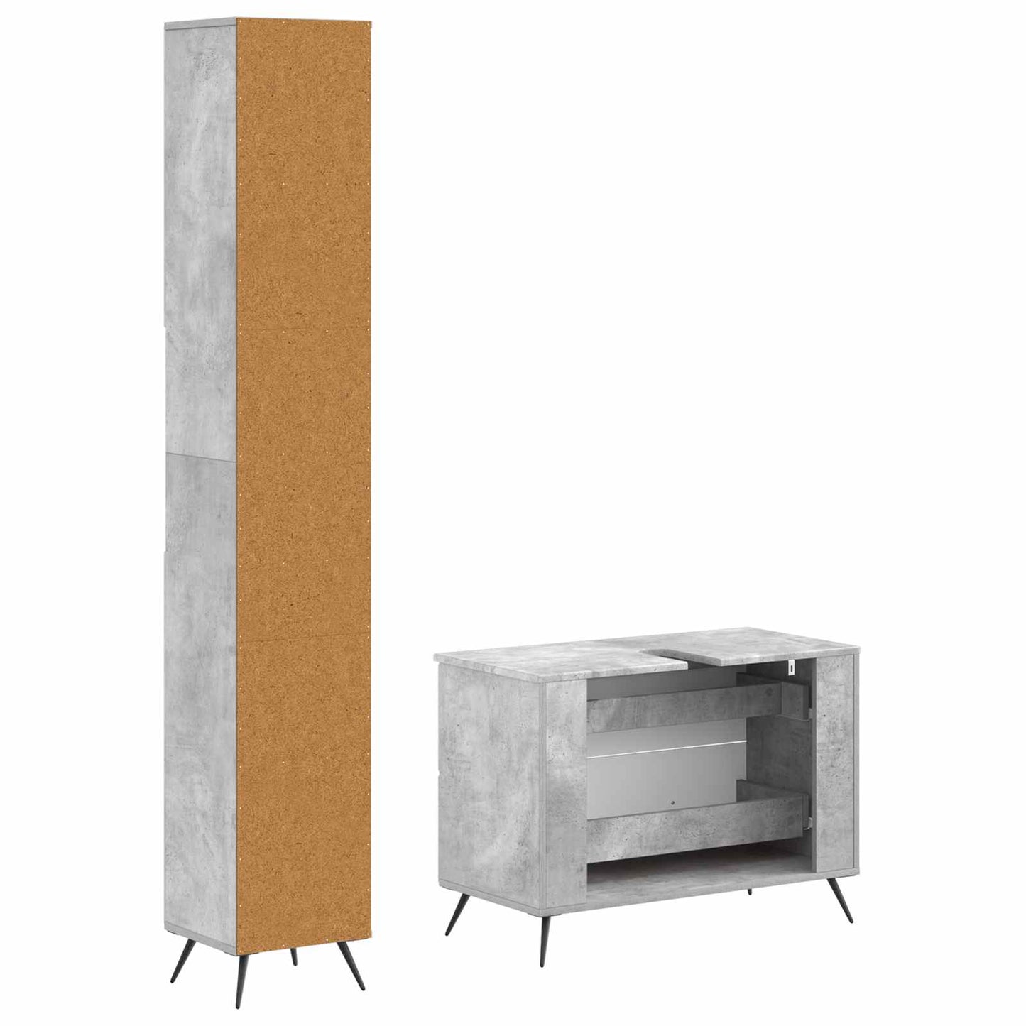vidaXL 2 Piece Bathroom Cabinet Set BREDA Concrete Grey