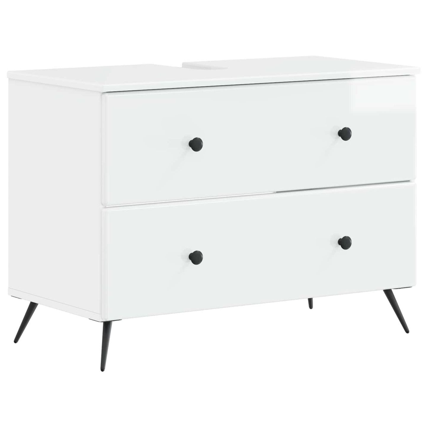 vidaXL 2 Piece Bathroom Cabinet Set BREDA High Gloss White
