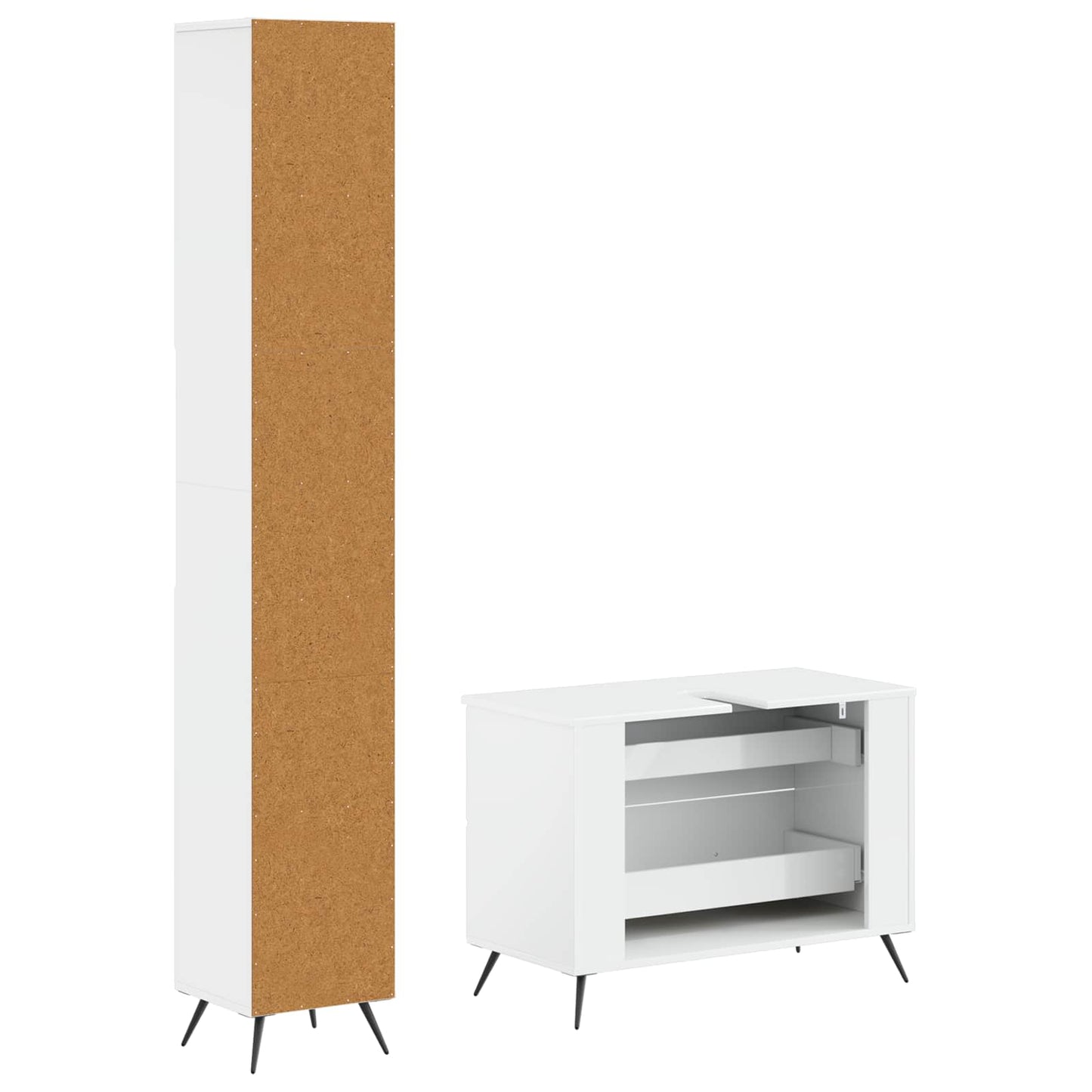 vidaXL 2 Piece Bathroom Cabinet Set BREDA High Gloss White