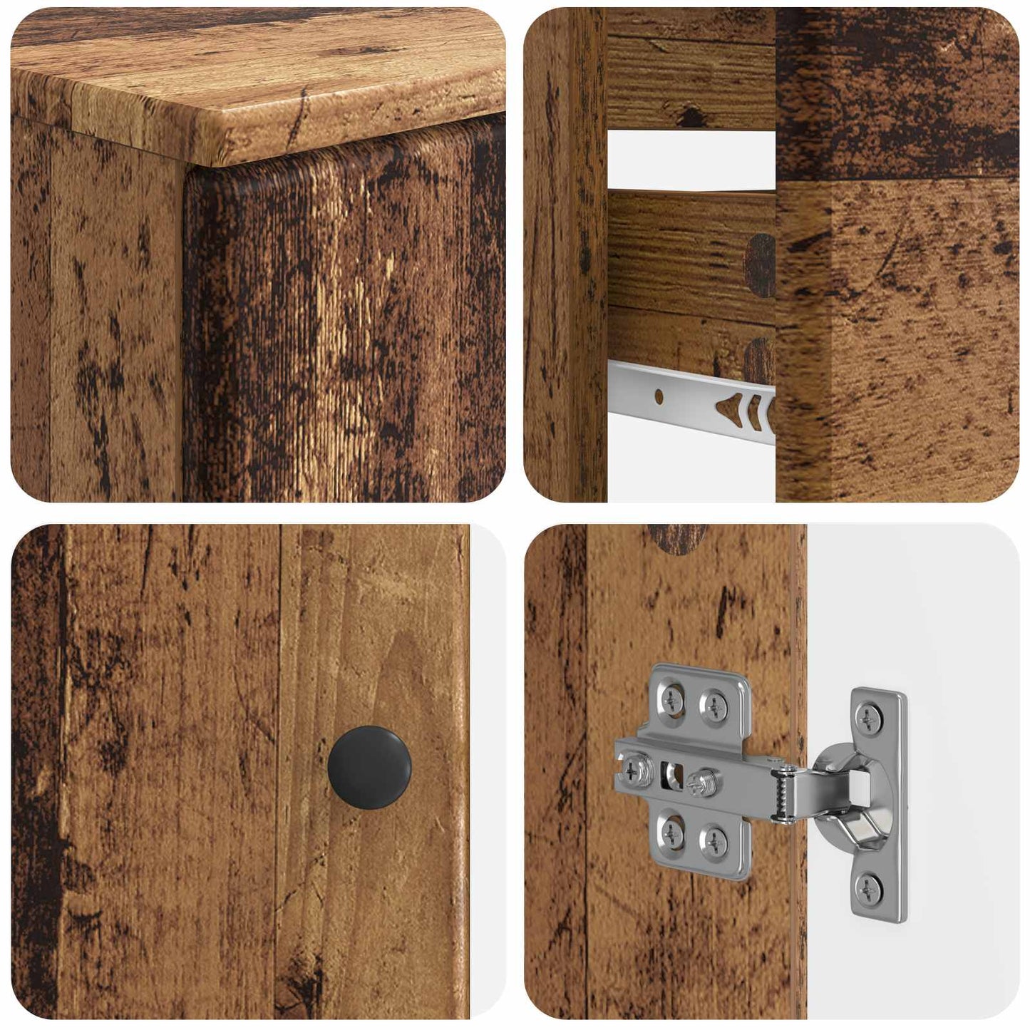 vidaXL 2 Piece Bathroom Cabinet Set BREDA Old Wood Engineered Wood