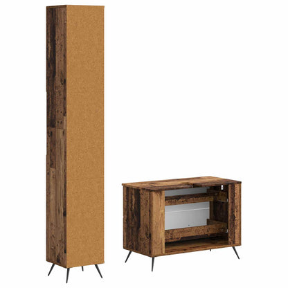 vidaXL 2 Piece Bathroom Cabinet Set BREDA Old Wood Engineered Wood