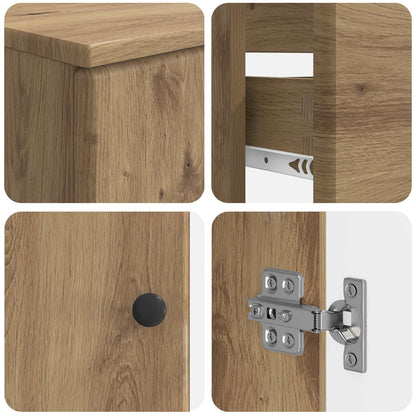 vidaXL 2 Piece Bathroom Cabinet Set BREDA Artisan Oak Engineered Wood
