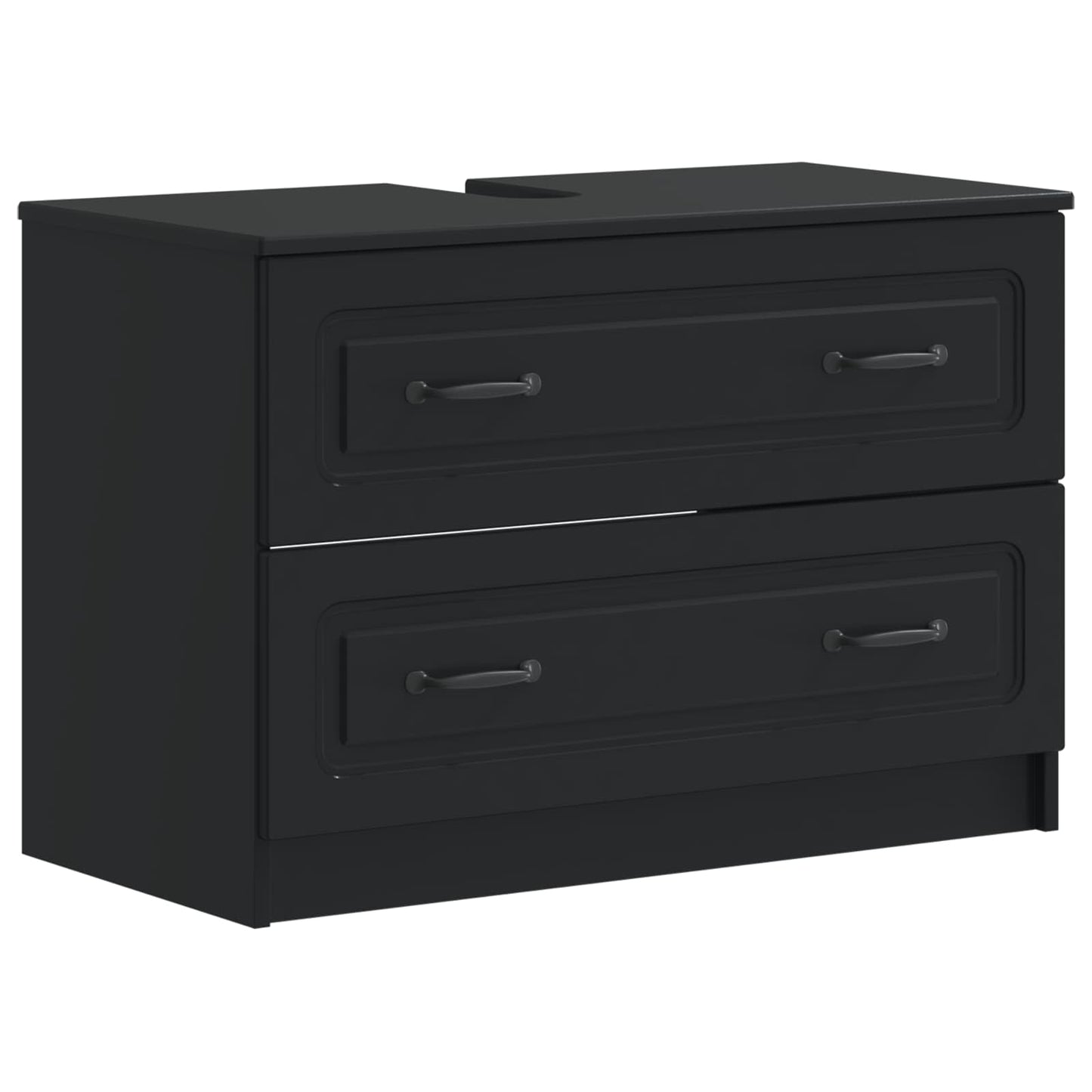 vidaXL 2 Piece Bathroom Cabinet Set UTRECHT Black Engineered Wood