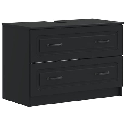 vidaXL 2 Piece Bathroom Cabinet Set UTRECHT Black Engineered Wood