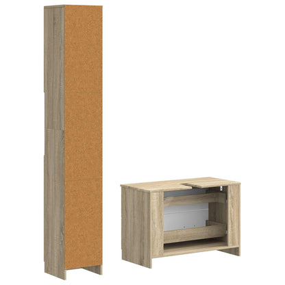 vidaXL 2 Piece Bathroom Cabinet Set UTRECHT Sonoma Oak Engineered Wood