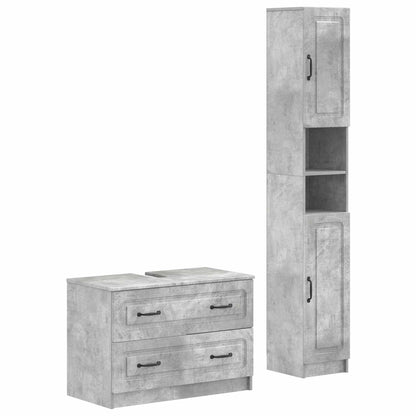 vidaXL 2 Piece Bathroom Cabinet Set UTRECHT Concrete Grey