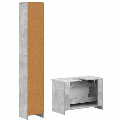 vidaXL 2 Piece Bathroom Cabinet Set UTRECHT Concrete Grey