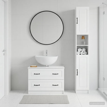vidaXL 2 Piece Bathroom Cabinet Set UTRECHT High Gloss White