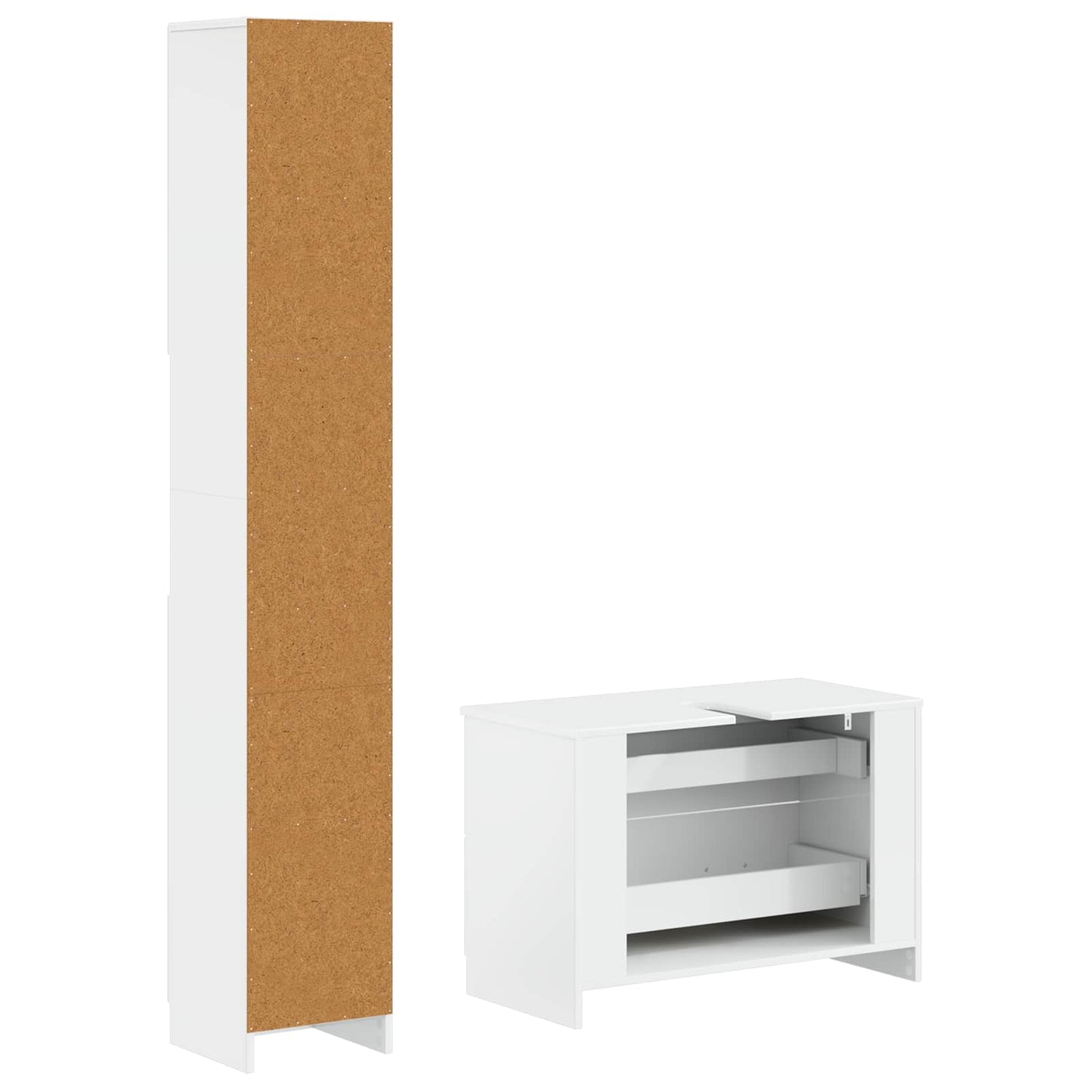 vidaXL 2 Piece Bathroom Cabinet Set UTRECHT High Gloss White