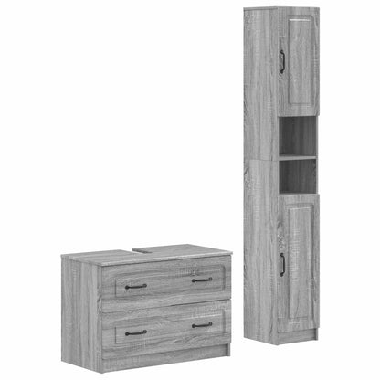 vidaXL 2 Piece Bathroom Cabinet Set UTRECHT Grey Sonoma