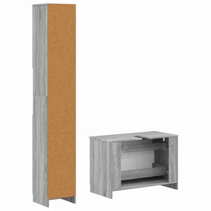 vidaXL 2 Piece Bathroom Cabinet Set UTRECHT Grey Sonoma