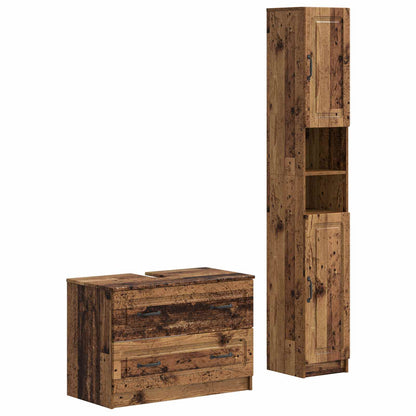 vidaXL 2 Piece Bathroom Cabinet Set UTRECHT Old Wood Engineered Wood