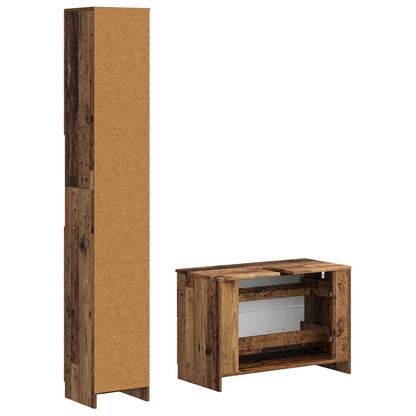 vidaXL 2 Piece Bathroom Cabinet Set UTRECHT Old Wood Engineered Wood