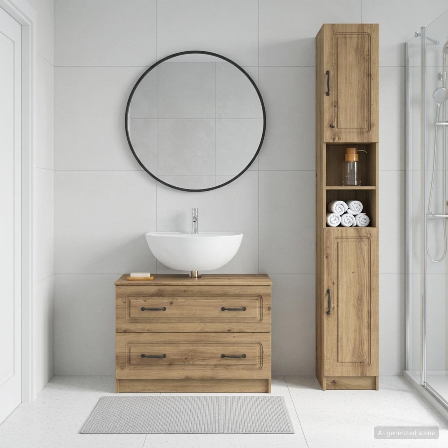 vidaXL 2 Piece Bathroom Cabinet Set UTRECHT Artisan Oak