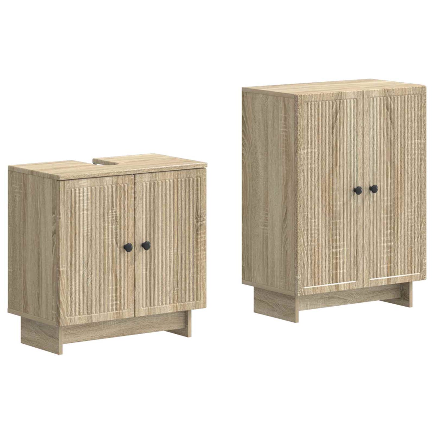 vidaXL 2 Piece Bathroom Cabinet Set EDE Sonoma Oak Engineered Wood