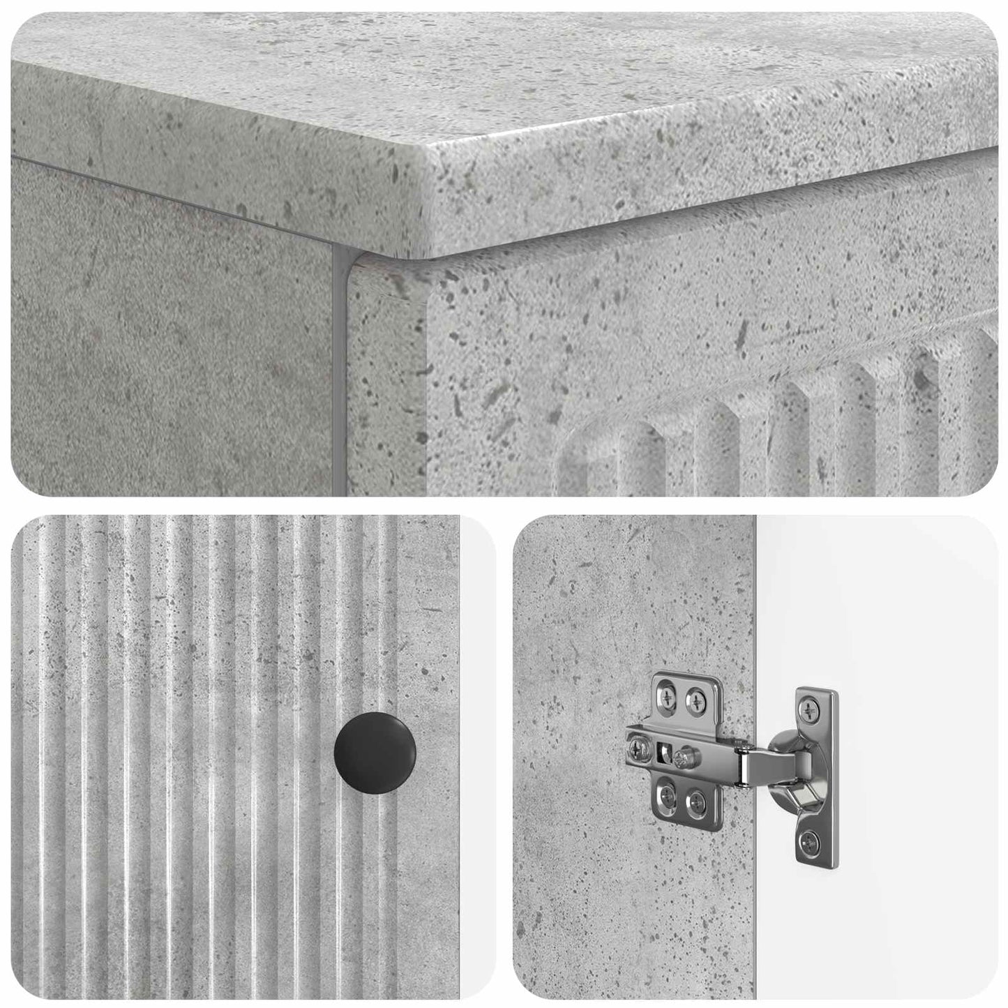 vidaXL 2 Piece Bathroom Cabinet Set EDE Concrete Grey Engineered Wood