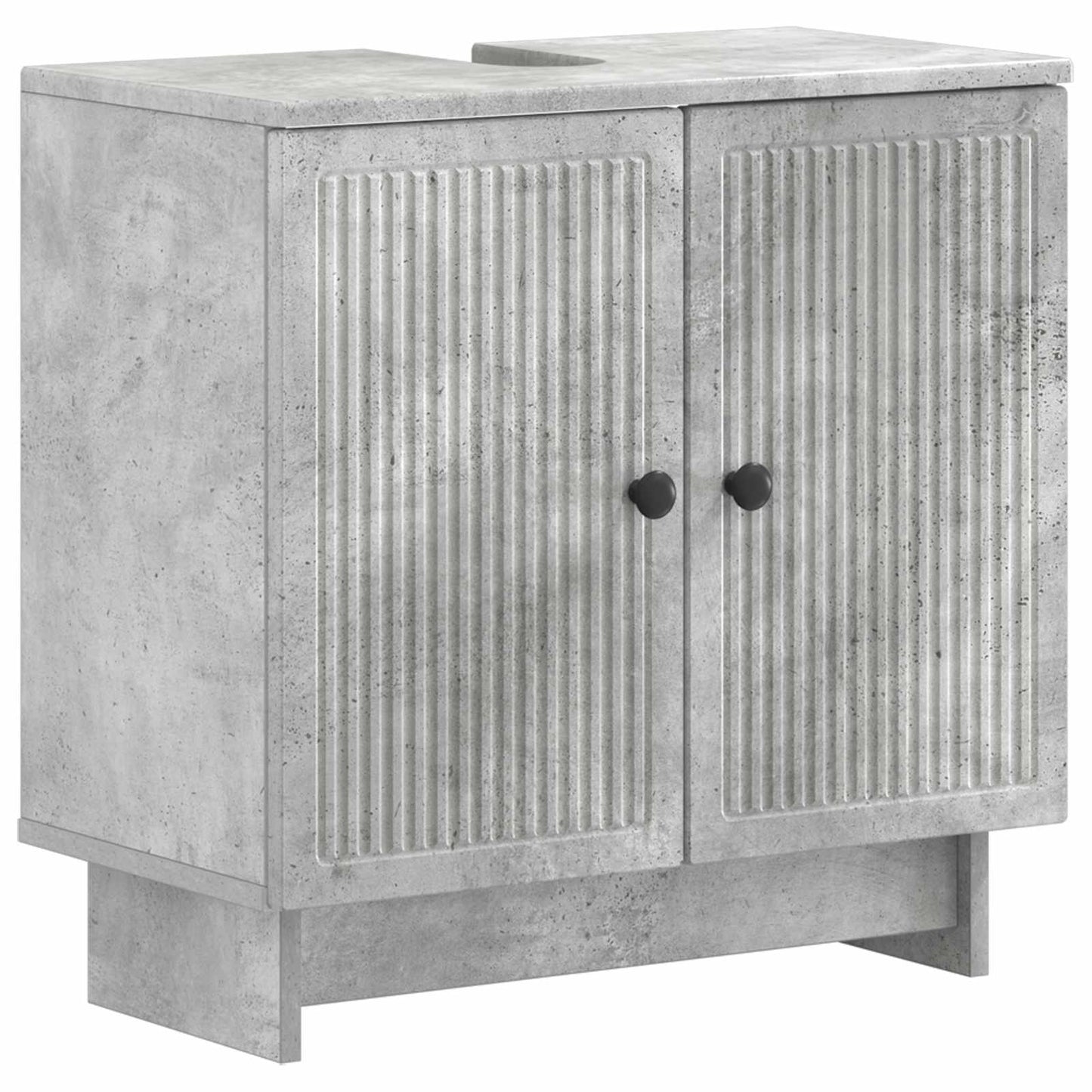vidaXL 2 Piece Bathroom Cabinet Set EDE Concrete Grey Engineered Wood