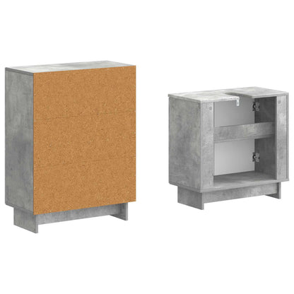 vidaXL 2 Piece Bathroom Cabinet Set EDE Concrete Grey Engineered Wood