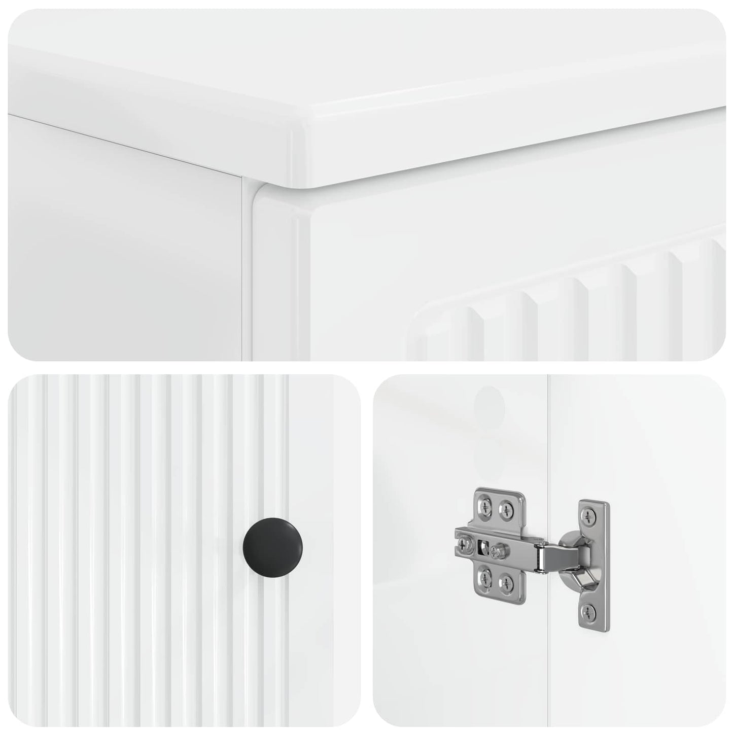 vidaXL 2 Piece Bathroom Cabinet Set EDE High Gloss White