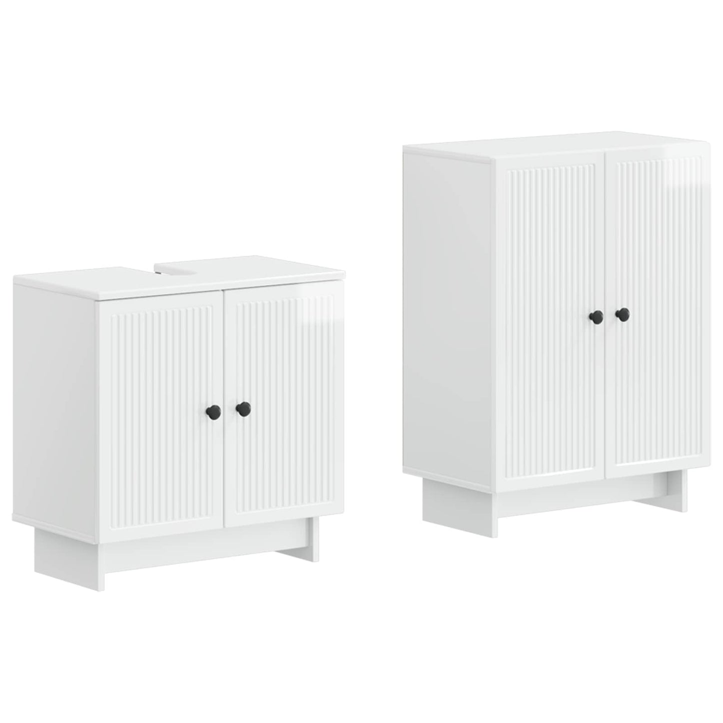 vidaXL 2 Piece Bathroom Cabinet Set EDE High Gloss White